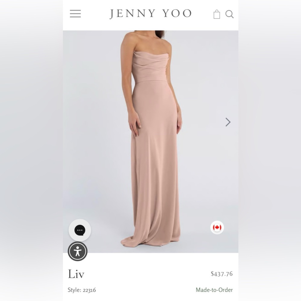 Jenny Yoo Strapless Blush Dress